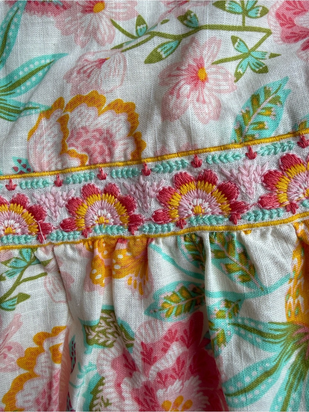 Rachel Zoe Tropical Pineapple Floral Embroidered Tiered Maxi Dress | Size 6 - Picture 9 of 10